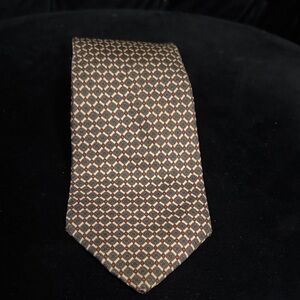 Dior Brown and Cream Diamond Pattern Tie